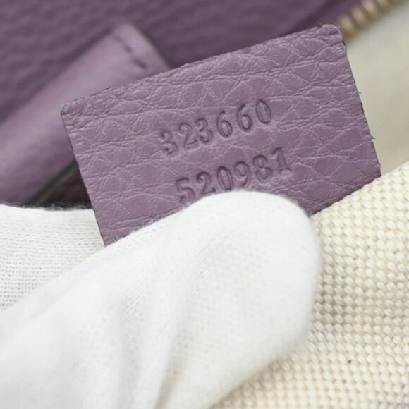 GUCCI Logos Bamboo Shopper 2Way Hand Shoulder Bag Purple Gold Italy 76FB780 - Picture 14 of 14